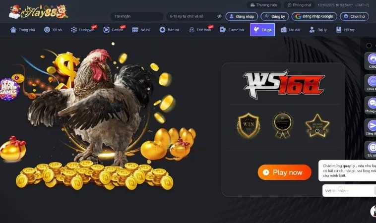 Giao diện sảnh Đá Gà Hay88 thiết kế đẹp, chuyên nghiệp