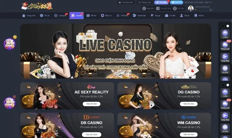 Sảnh Casino Online Hay88 quy tụ dàn dealer xinh đẹp